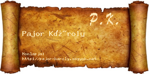 Pajor Károly névjegykártya
