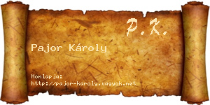 Pajor Károly névjegykártya